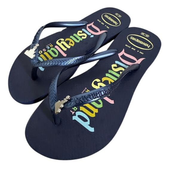 HAVAIANAS Disneyland Parks Resort Flip Flops SZ 6 - Picture 3 of 8